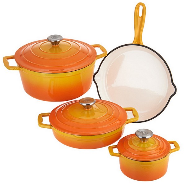 XANTEN 7-tlg. Gusseisen-Set orange-gelb 